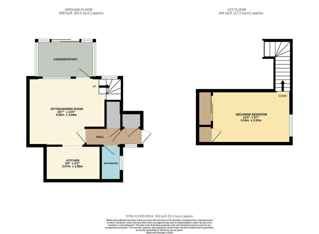 1 bedroom end of terrace house for sale - floorplan