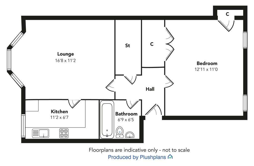 1 bedroom flat for sale - floorplan