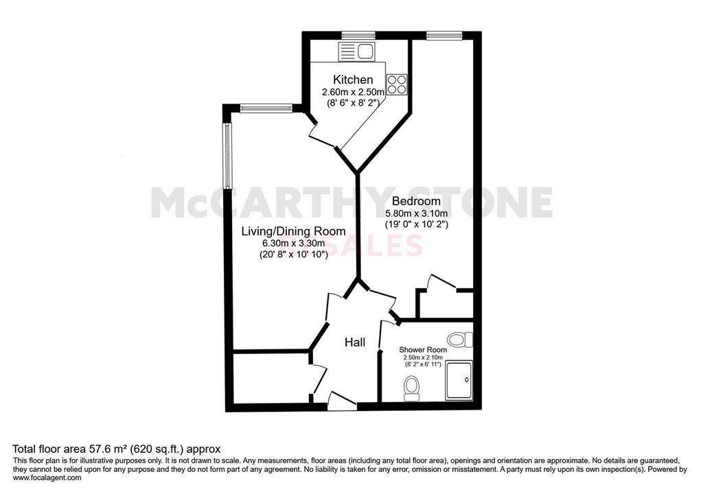 1 bedroom flat for sale - floorplan