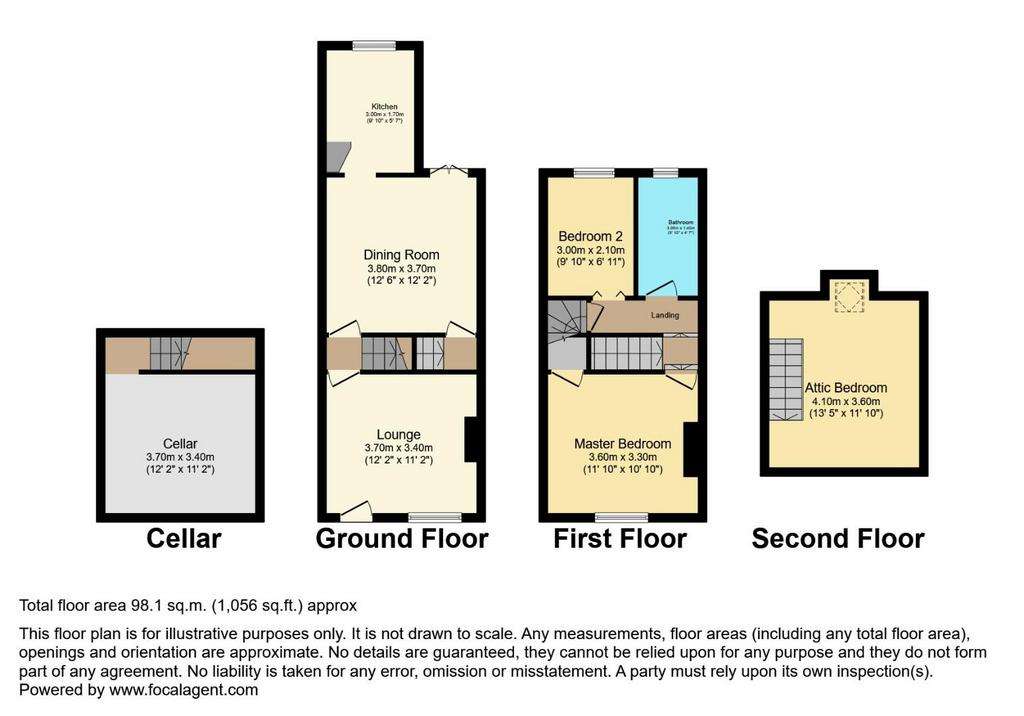 3 bedroom terraced house for sale - floorplan