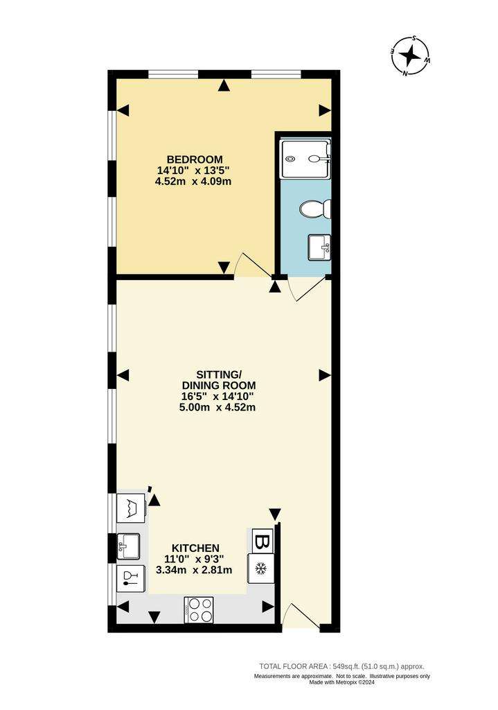 1 bedroom flat for sale - floorplan