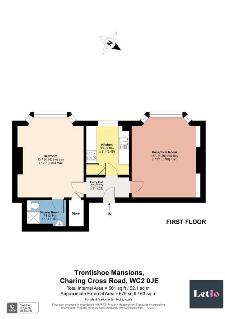 1 bedroom flat to rent - floorplan