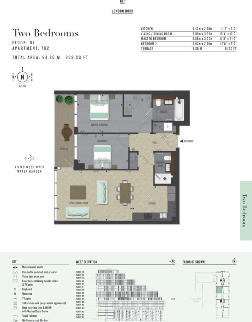 2 bedroom flat to rent - floorplan