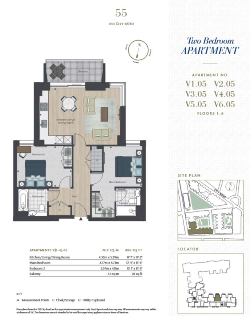 2 bedroom flat to rent - floorplan