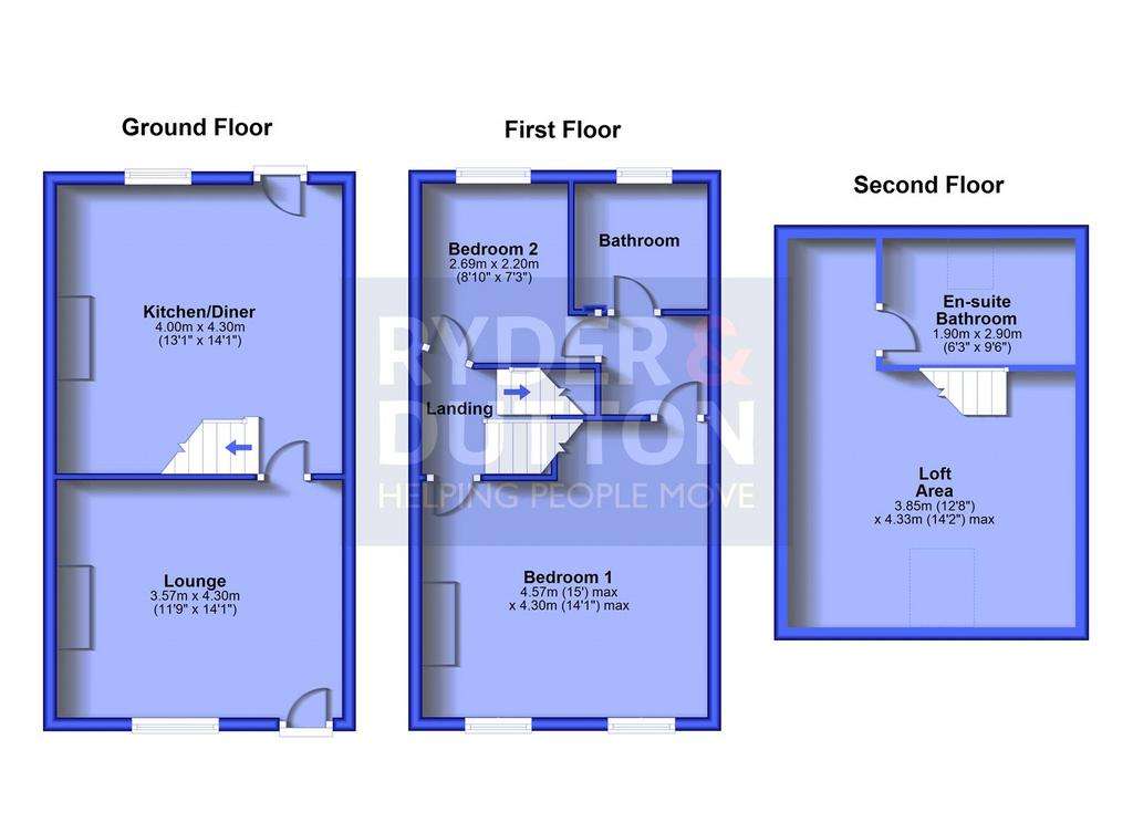 2 bedroom terraced house for sale - floorplan