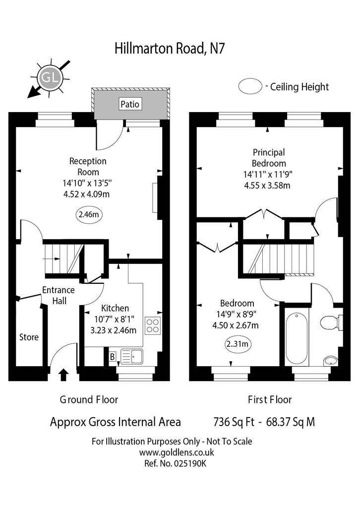 2 bedroom maisonette to rent - floorplan