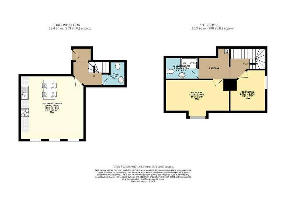 2 bedroom flat to rent - floorplan