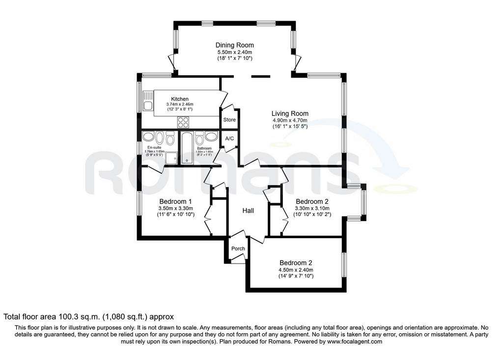 3 bedroom flat to rent - floorplan