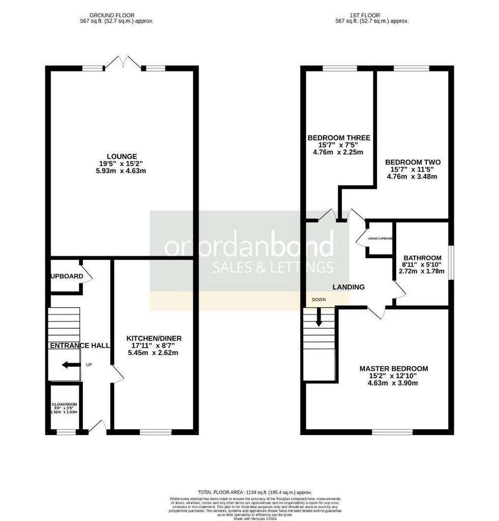 3 bedroom semi-detached house for sale - floorplan