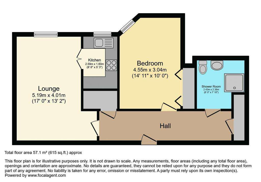 1 bedroom retirement property for sale - floorplan