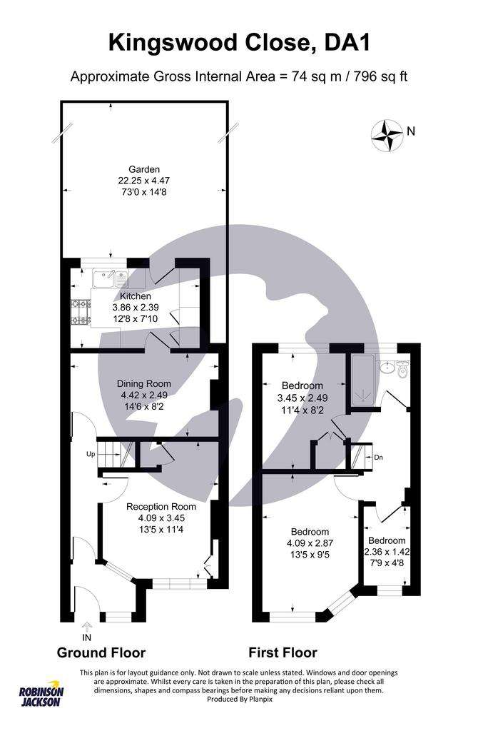 3 bedroom terraced house for sale - floorplan