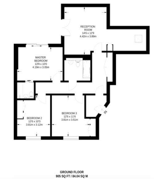 3 bedroom flat to rent - floorplan