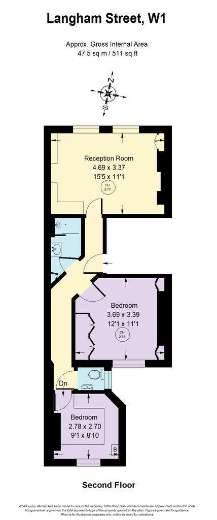 1 bedroom flat to rent - floorplan