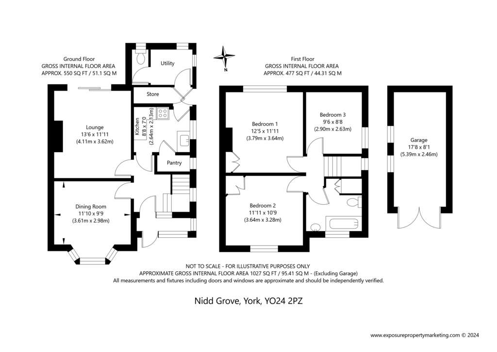 3 bedroom semi-detached house for sale - floorplan