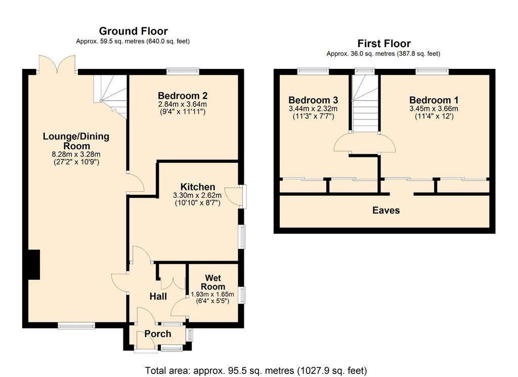 3 bedroom semi-detached bungalow for sale - floorplan