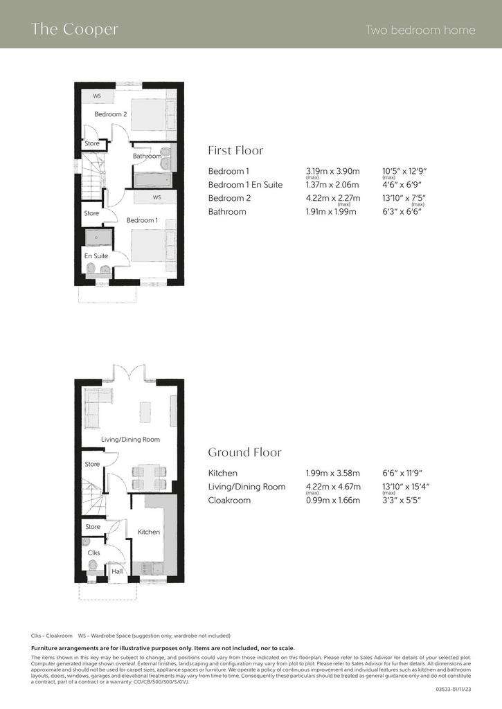 2 bedroom semi-detached house for sale - floorplan