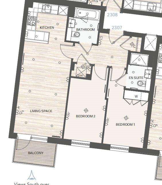 2 bedroom flat to rent - floorplan