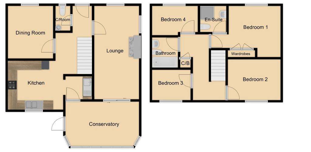 4 bedroom detached house to rent - floorplan