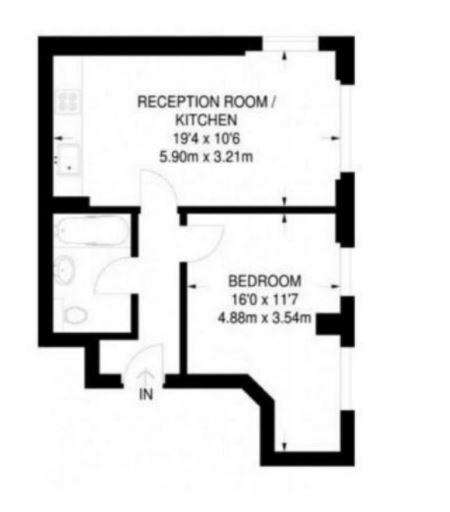 1 bedroom flat to rent - floorplan