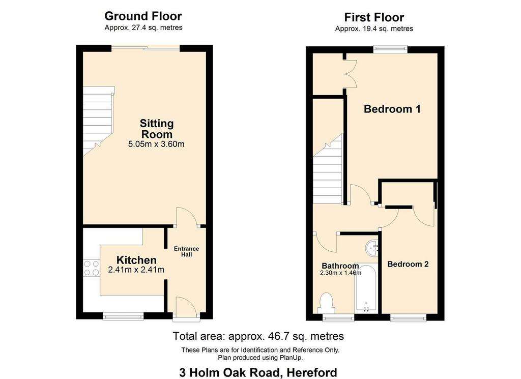 2 bedroom terraced house to rent - floorplan