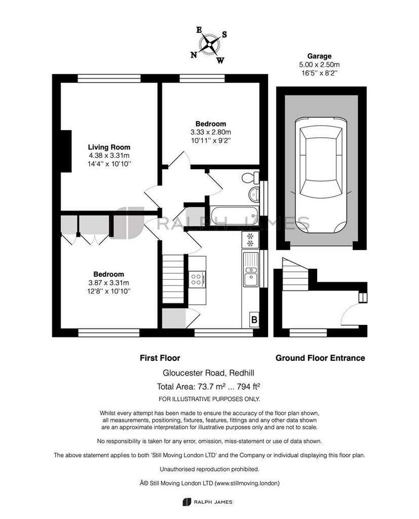 2 bedroom maisonette to rent - floorplan