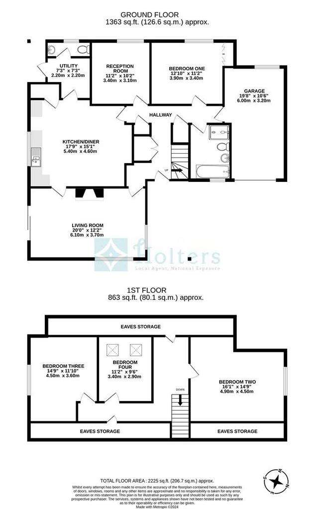 4 bedroom detached bungalow for sale - floorplan