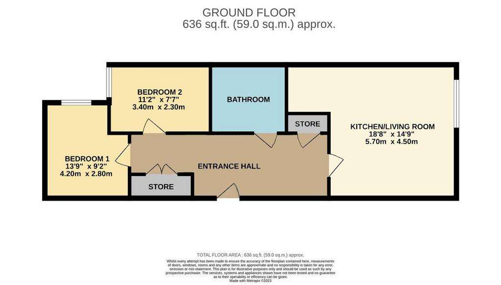 2 bedroom flat for sale - floorplan