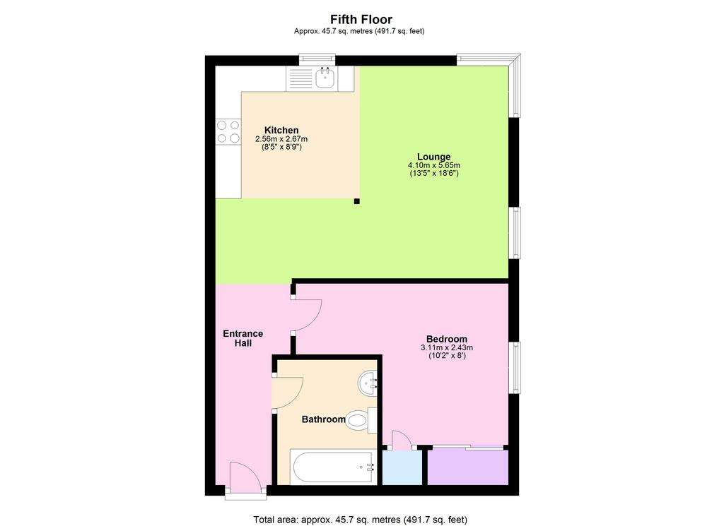 1 bedroom flat to rent - floorplan