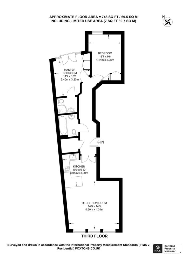 2 bedroom flat to rent - floorplan