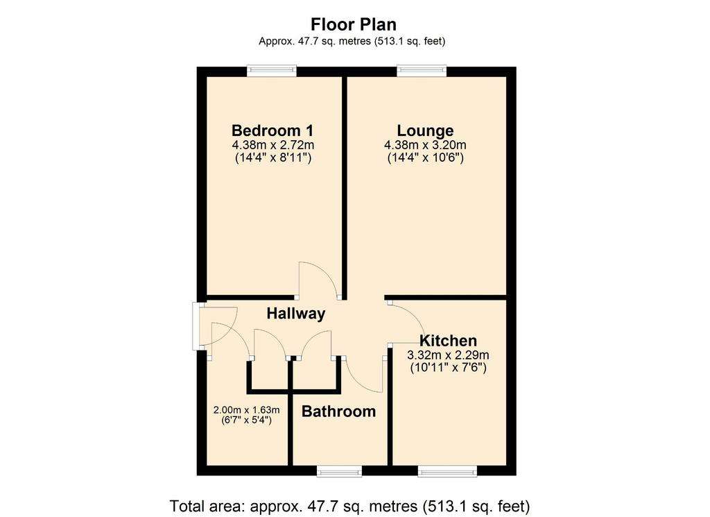 1 bedroom flat for sale - floorplan