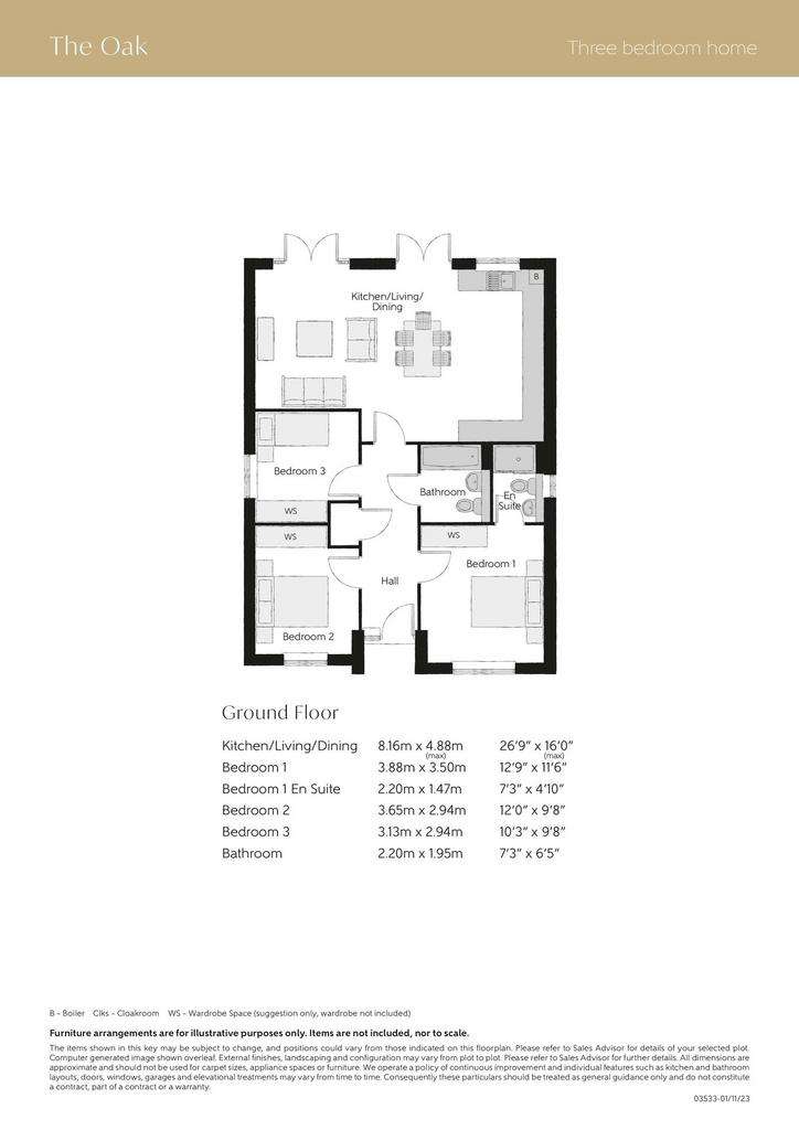 3 bedroom detached bungalow for sale - floorplan