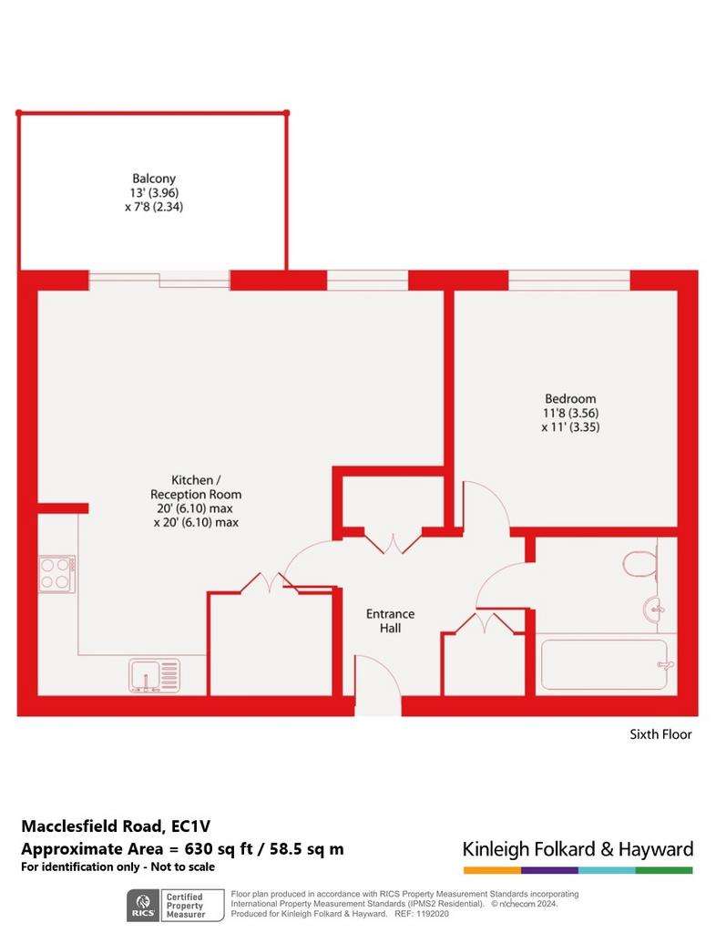 1 bedroom flat for sale - floorplan