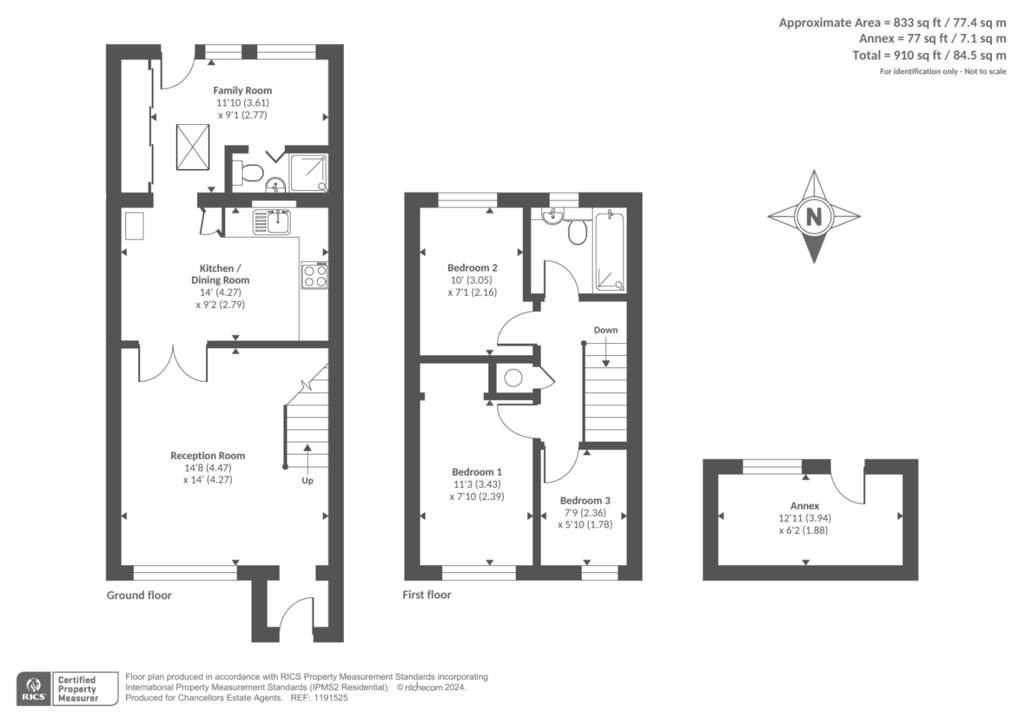 3 bedroom semi-detached house for sale - floorplan