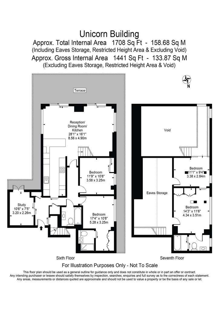 4 bedroom penthouse apartment to rent - floorplan