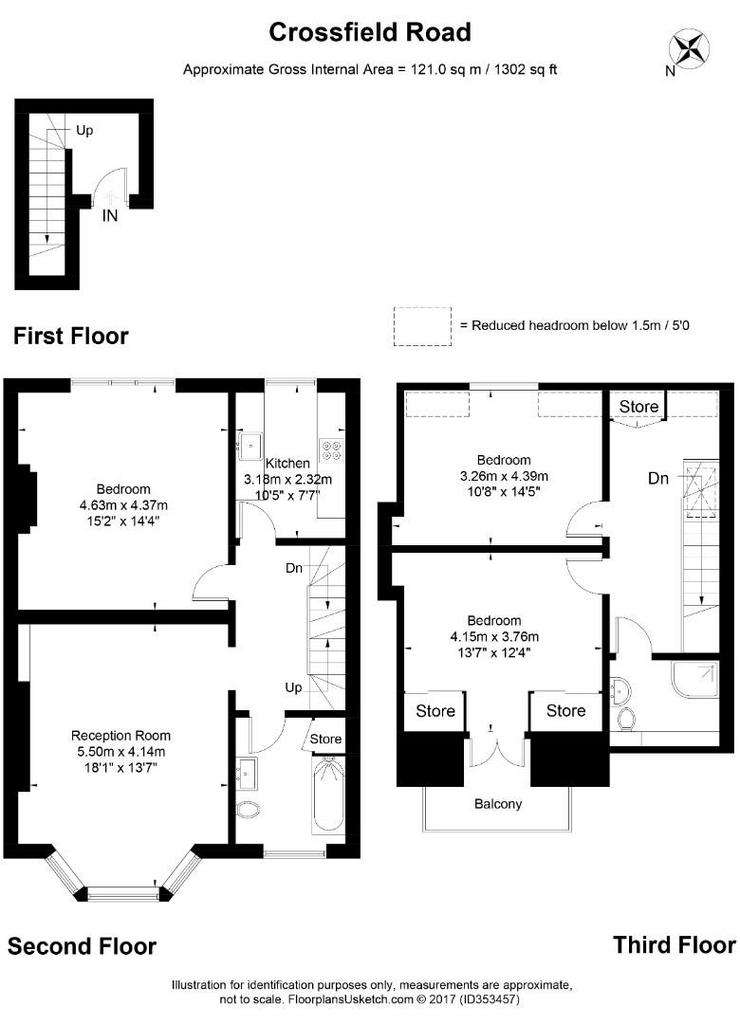 3 bedroom flat to rent - floorplan