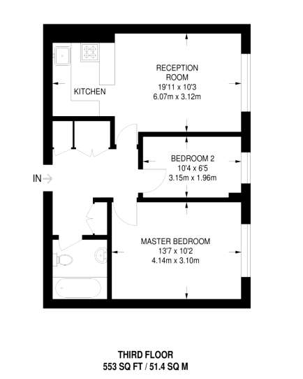 2 bedroom flat to rent - floorplan