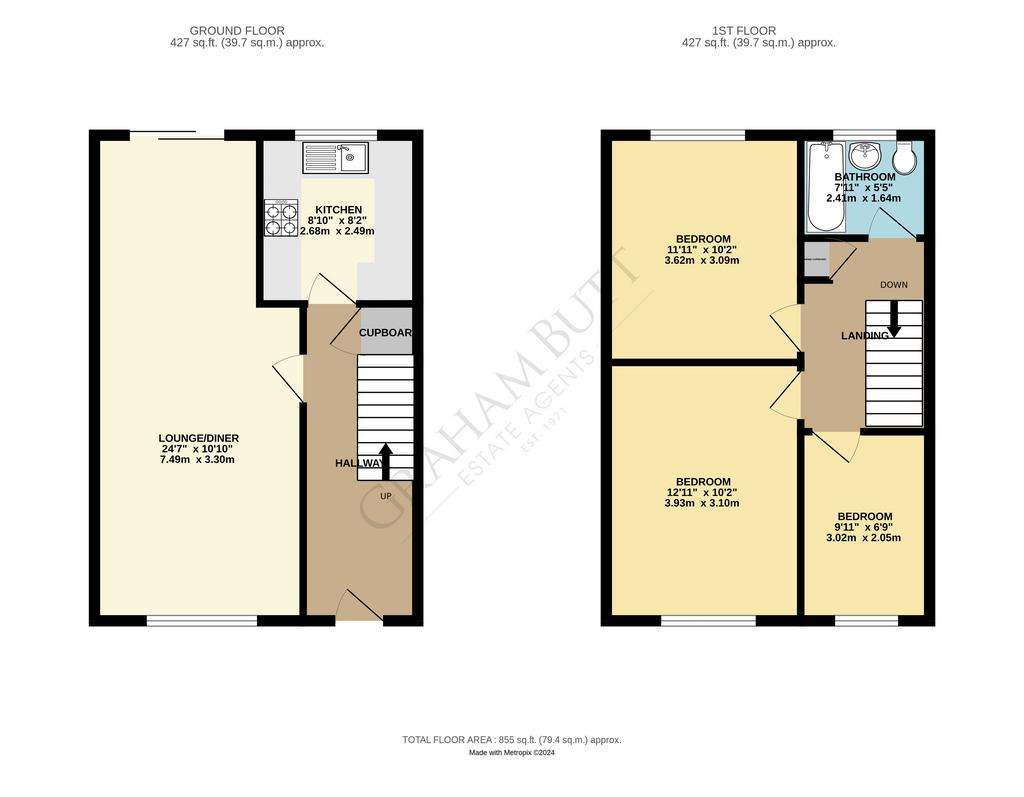 3 bedroom terraced house for sale - floorplan