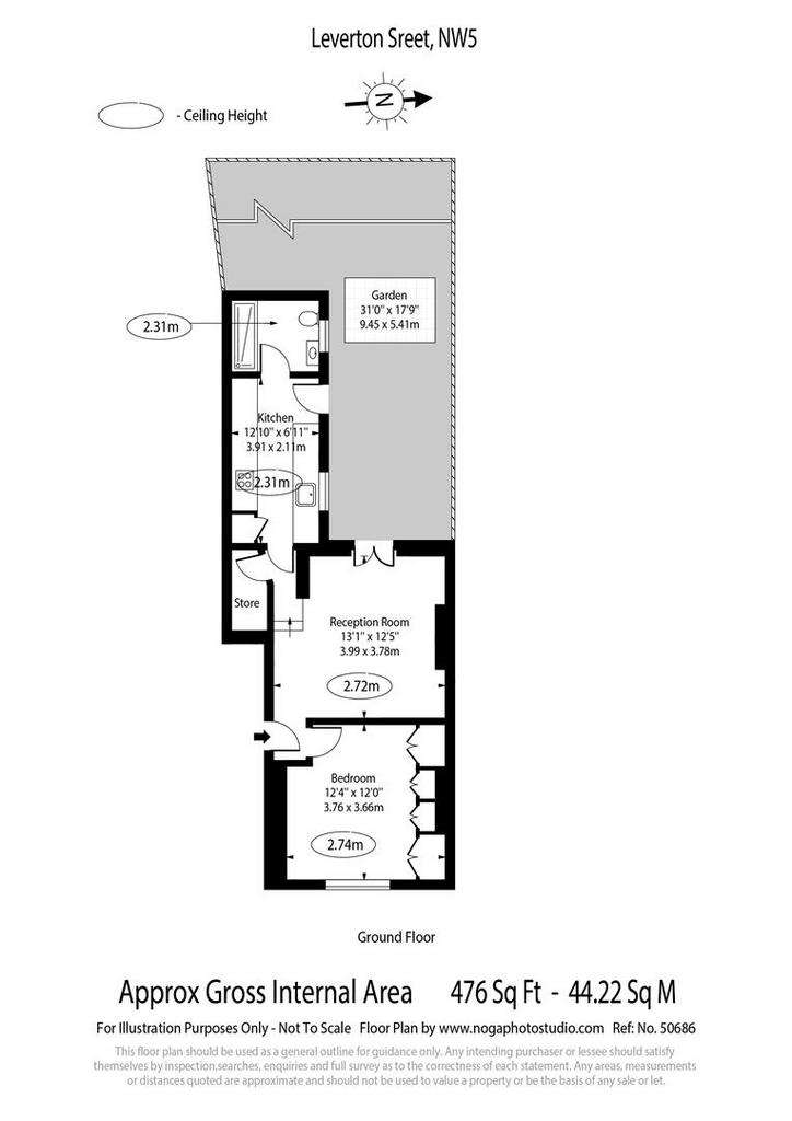 1 bedroom flat to rent - floorplan