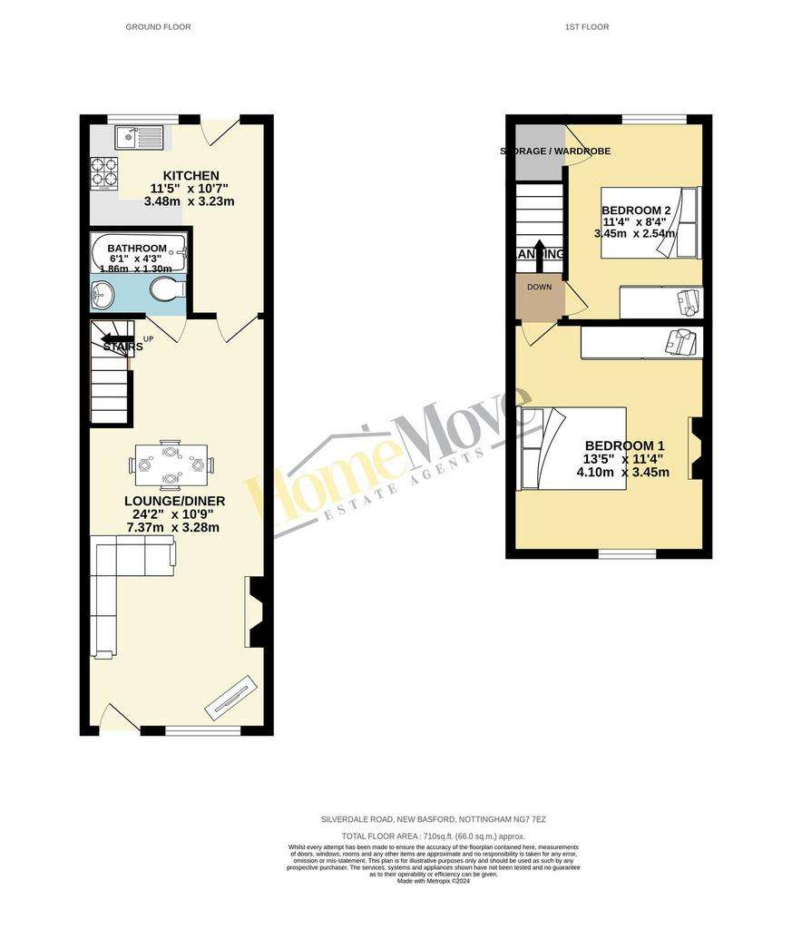 2 bedroom terraced house for sale - floorplan