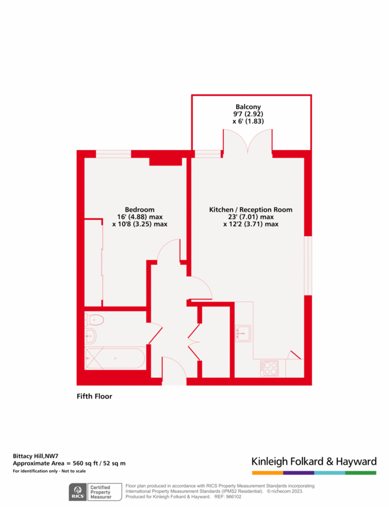 1 bedroom flat to rent - floorplan