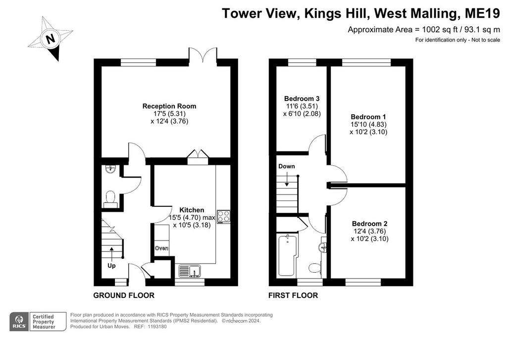 3 bedroom end of terrace house for sale - floorplan