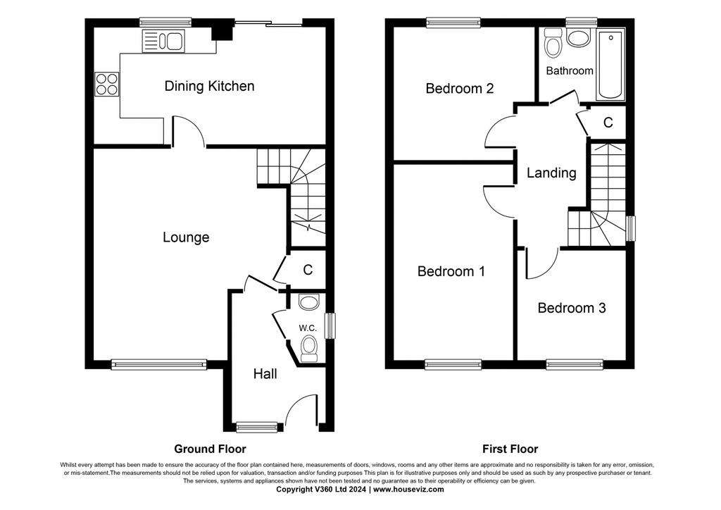 3 bedroom end of terrace house for sale - floorplan