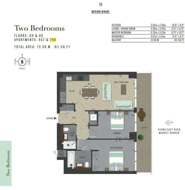 2 bedroom flat to rent - floorplan