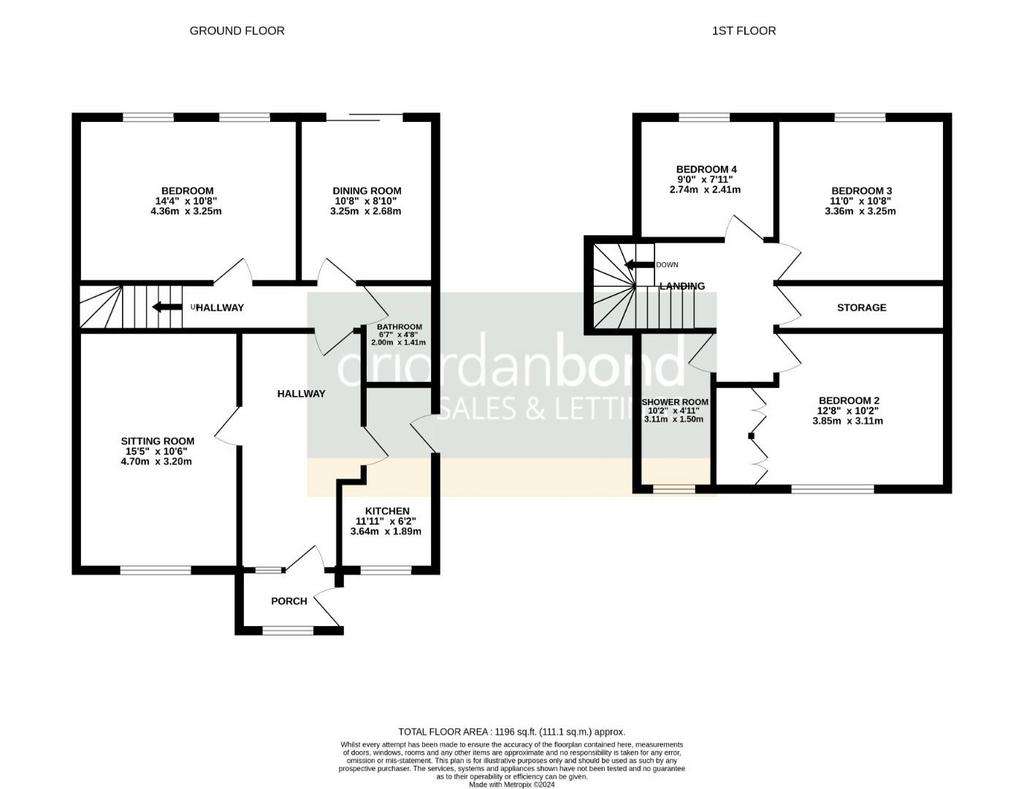 4 bedroom semi-detached house for sale - floorplan