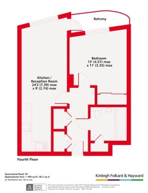 1 bedroom flat to rent - floorplan