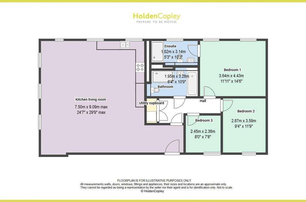 3 bedroom flat for sale - floorplan