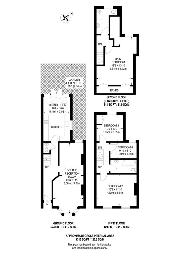 4 bedroom terraced house to rent - floorplan