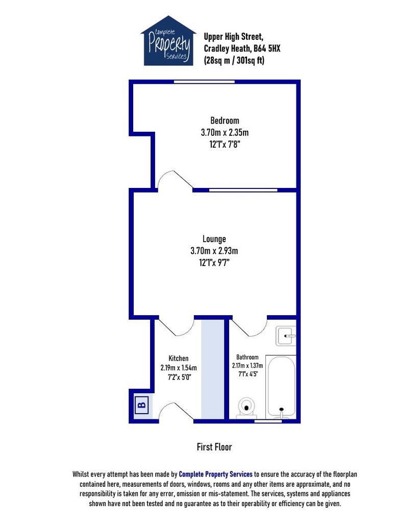 1 bedroom flat to rent - floorplan