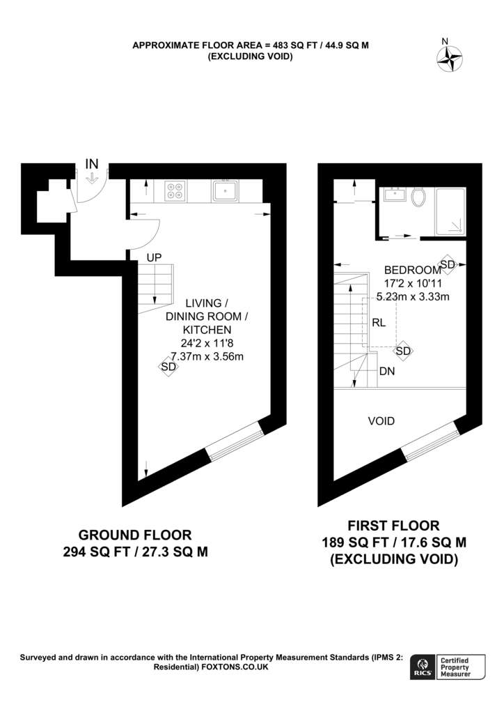 1 bedroom flat to rent - floorplan