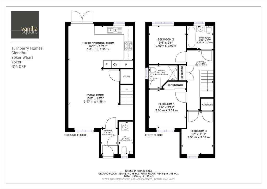 3 bedroom semi-detached house for sale - floorplan